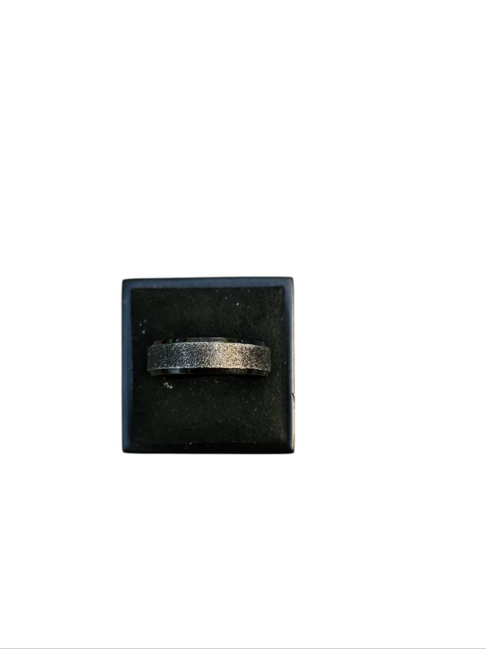 Size 9 Textured Black Tungsten Modern Matte Finish Band